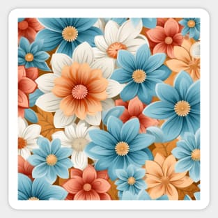 Floral Symphony: Graceful Blossoms in Dynamic Hues Sticker